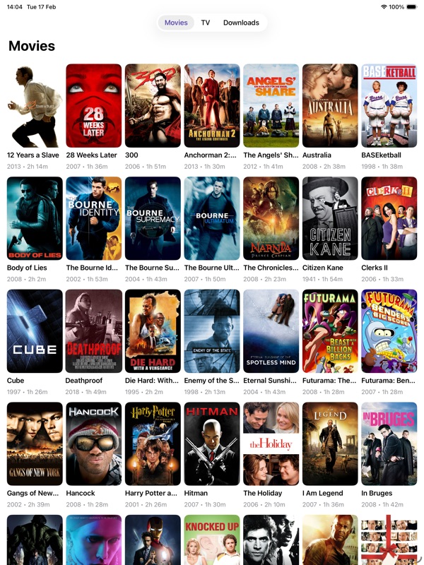 FinFlix library view